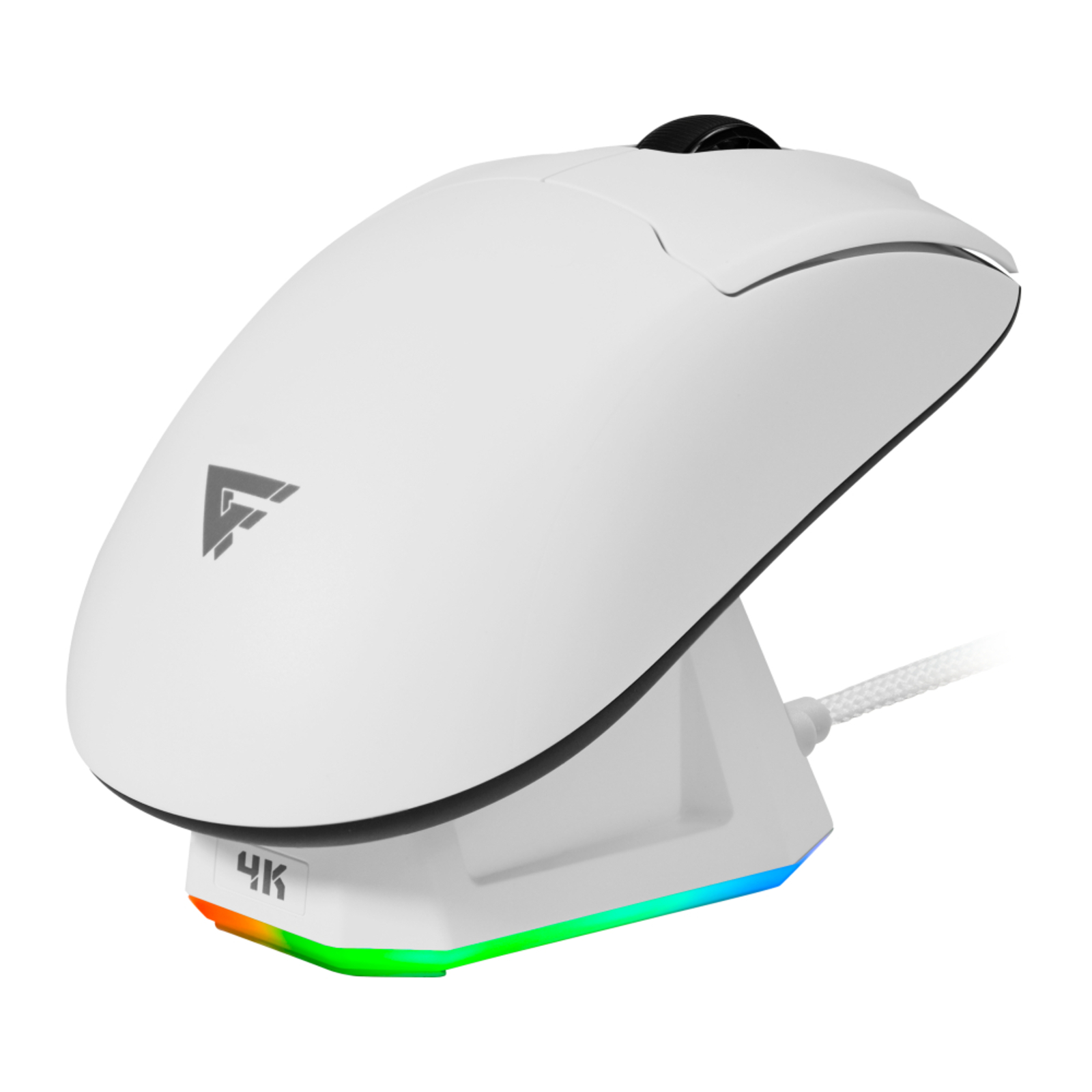 Mouse Game Factor Mow800| Inalambrico| Base Magnetica de Carga| RGB | 25k Dpi| ColorBlanco