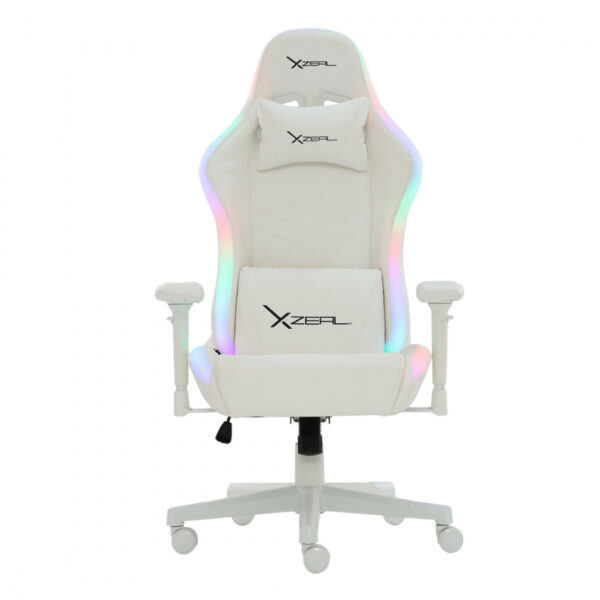 Silla Gamer Xzeal Xz15w| Ajustable| Reposa-brazos| Maximo 150 Kg| Color Blanco Rgb