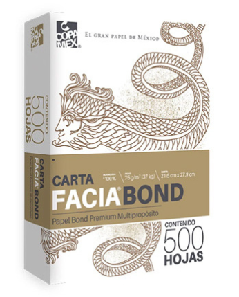 Copamex Papel Facia Bond 75g/m², Carta, 500 Hojas, Blancura 99%