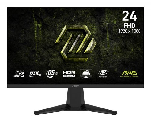 Monitor Gamer MSI MAG 245F X24 LCD Fast IPS| Pantalla 23.8″, 1920×1080 Full HD| 240Hz| HDMI/DisplayPort|Color Negro